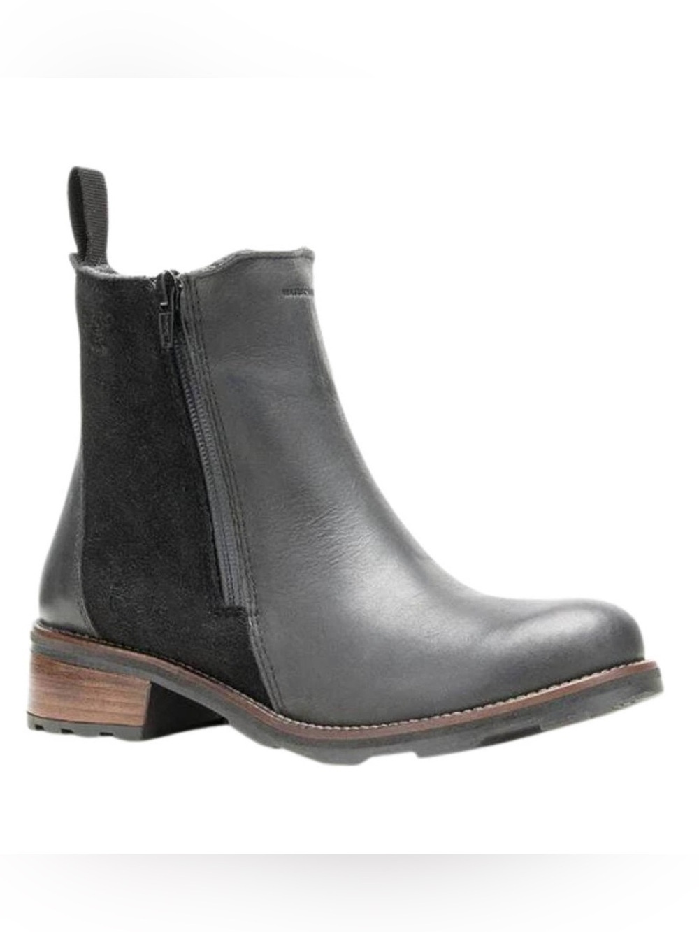 Kamik Black Leather & Suede Chelsea Ankle Boot